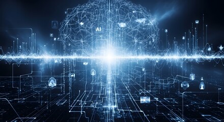 Futuristic Brain Network Visualization.