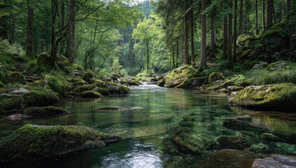 Tranquil forest stream