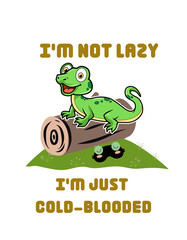Lazy green cute lizard 