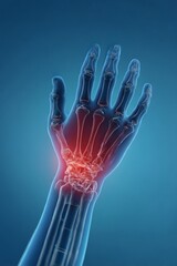 Naklejka premium Black-and-white X-ray of a human hand