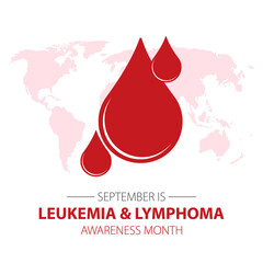 September is Blood Cancer Awareness Month. Support the fight against blood cancer. Banner, poster, social media, design. 