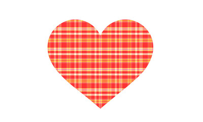 タータンチェック／赤×黄色ハート