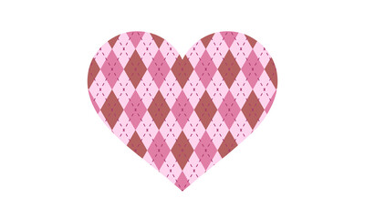 アーガイルチェックハート/ピンク