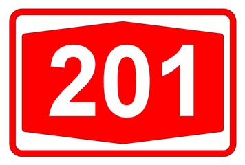 Illustration eines Autobahnschildes der Autobahn 201 in der Schweiz	