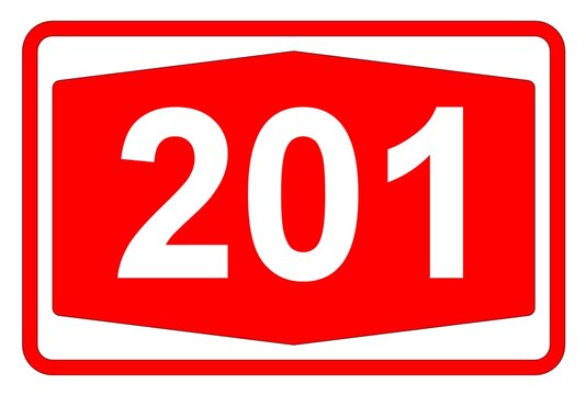 Illustration eines Autobahnschildes der Autobahn 201 in der Schweiz	