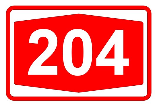 Illustration eines Autobahnschildes der Autobahn 204 in der Schweiz	