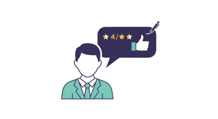 Customer Review and Feedback Illustration communication UX business customer service four stars positive quality isolated online digital app social media