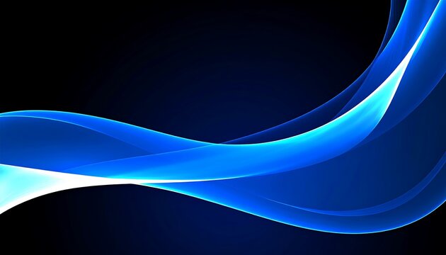 Dynamic, flowing blue waves against a dark background create a captivating abstract design.