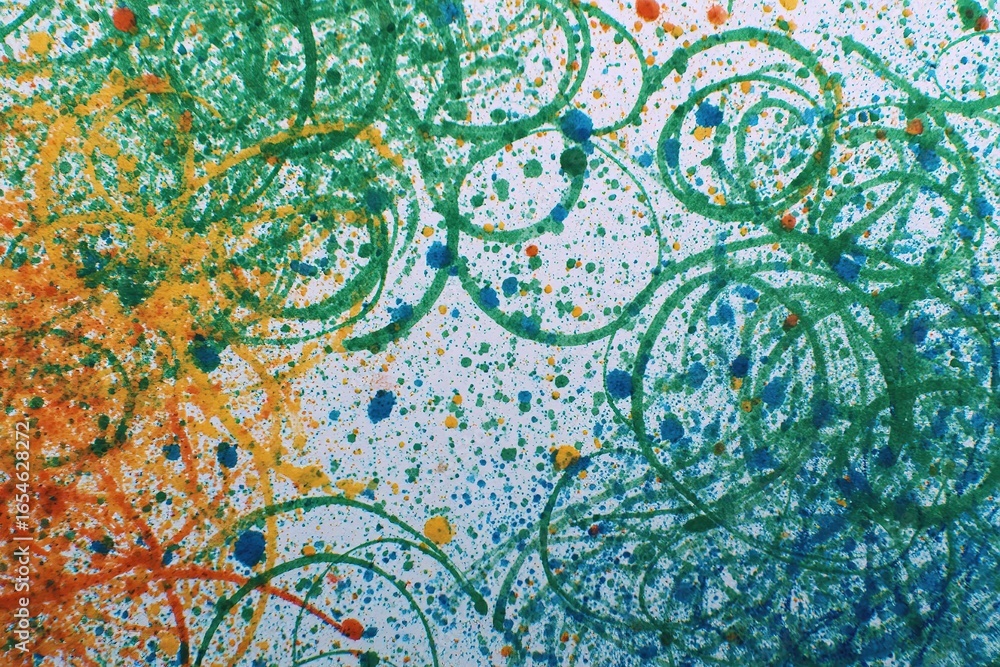 Poster colorful abstract artwork created with mixed media on canvas for an engaging visual experience