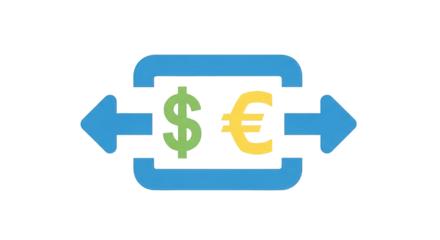 Dollar to Euro Currency Exchange blue abstract currency exchange value savings banking profit forex rate trading illustration market asset