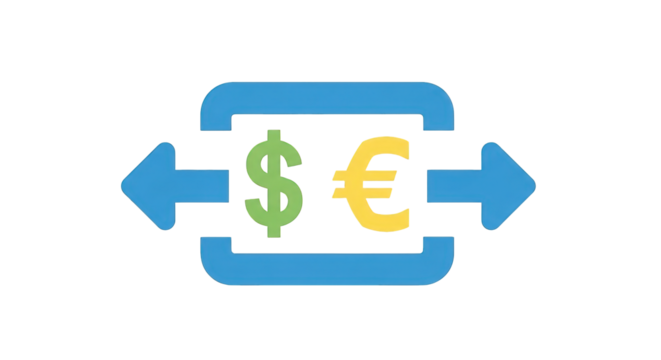 Dollar to Euro Currency Exchange blue abstract currency exchange value savings banking profit forex rate trading illustration market asset