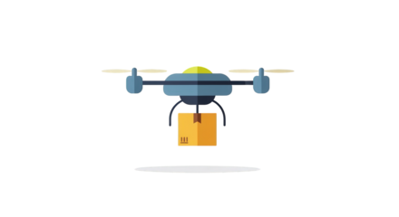 Drone Delivering Package Modern Technology purchase city vector quadcopter aerial transportation innovation send package fast technology concept