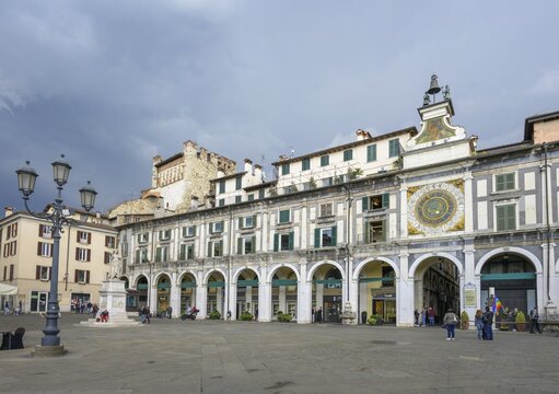 Astronomical clock in Piazza della Loggia, Brescia, Province of Brescia, Italy