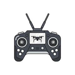 Drone Remote Controller Isolated on White design background illustration device video drone control gadget technology future