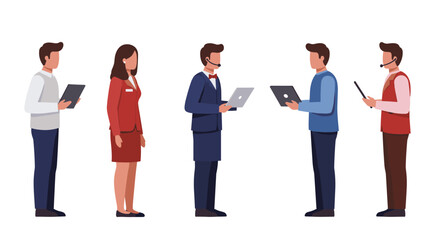 Obraz premium Business professionals using technology for communication in modern office setting