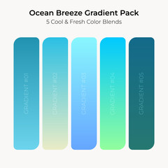 Ocean Breeze Gradient Pack  5 Cool and Fresh Color Blends