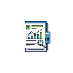 Financial Report Analysis with Magnifying Glass chart success strategy business inspect asset glass zoom report statistics accounting market