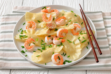 dim sum, chinese dumplings with shrimp filling