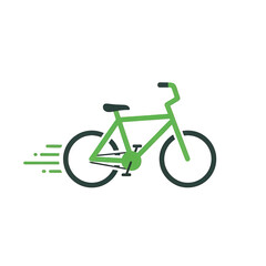 Fototapeta premium Green Bicycle Icon on White 1 modern simple cycling road wheel active chain track exercise