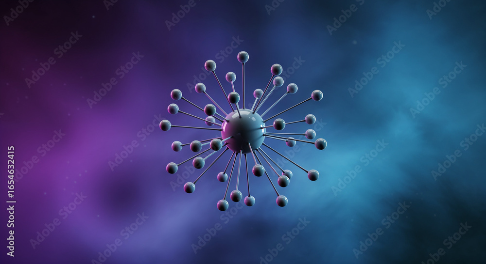 Aufkleber abstract 3d render of a molecular structure