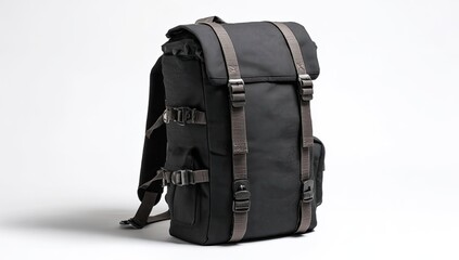 Naklejka premium Black backpack with gray accents