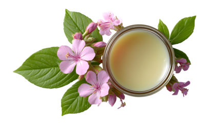 frame with flowers and leaves