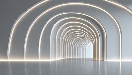 Obraz premium Empty modern archway corridor