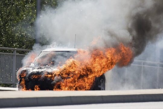Burning car, Germany
