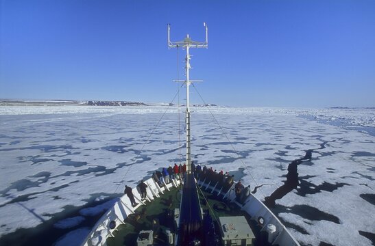 Ice breaker on Hinlopenstreet, Spitsbergen, Svalbard, Norway, Arctic