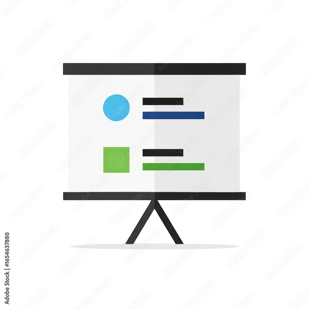 Poster presentation board with colorful elements teamwork education simple project marketing visual busines
