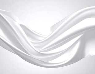 Obraz premium Smooth white fabric folds in a light gray background