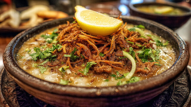 Delicious kashk bademjan recipe persian eggplant dip appetizer with lemon and fried onions garnish dish