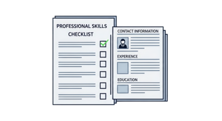 Resume and Professional Skills Checklist talent onboarding achievement job knowledge hiring process resume experience success assessment interview office