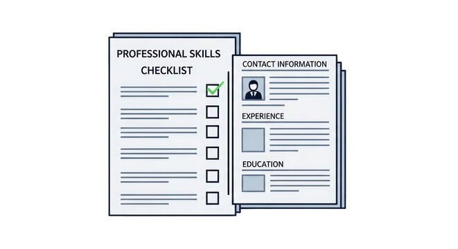 Resume and Professional Skills Checklist talent onboarding achievement job knowledge hiring process resume experience success assessment interview office