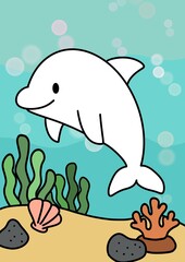 돌고래 색칠공부