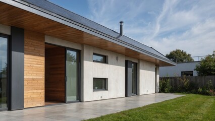 Naklejka premium Modern Home Exterior with Sleek Architectural Design