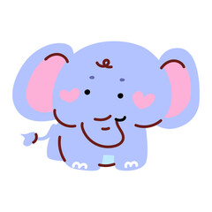 Cute baby elephant. vector art and illustration.