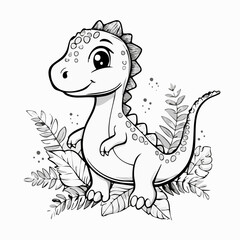Baby Dinosaur vector. Baby Dinosaur Stock Illustrations on white background.