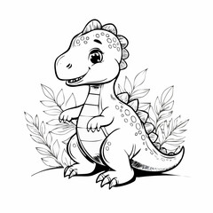 Baby Dinosaur vector. Baby Dinosaur Stock Illustrations on white background.