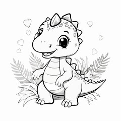 Baby Dinosaur vector. Baby Dinosaur Stock Illustrations on white background.
