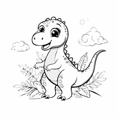 Baby Dinosaur vector. Baby Dinosaur Stock Illustrations on white background.