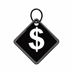 Obraz premium Dollar Price Tag Image vector. black and white Dollar Price Tag Image vector isolated on white background.