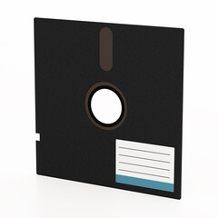 5 25 inch floppy disk on white background. 3D illustration