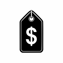 Obraz premium Dollar Price Tag Image vector. black and white Dollar Price Tag Image vector isolated on white background.