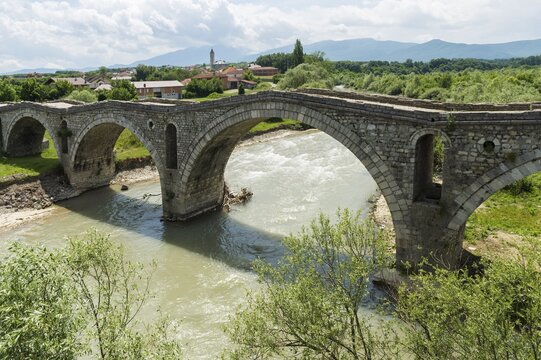 Ottoman style Terzijski Bridge or Tailor's Bridge, Gjakova, Kosovo