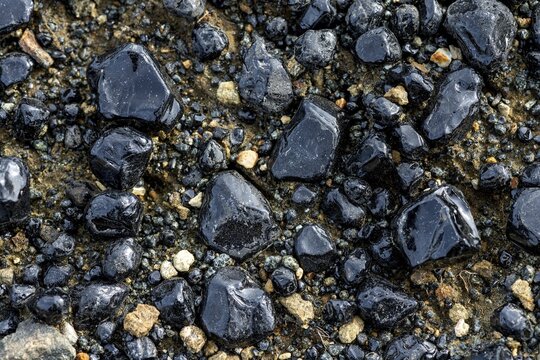 Obsidian, volcanic rock glass, Landmannalaugar, Fjallabak, Iceland