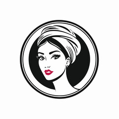 Feminine woman beauty logo design template vector on white background.