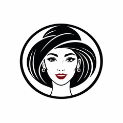 Feminine woman beauty logo design template vector on white background.