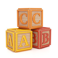 Toy blocks isolated on white. 3D illustration