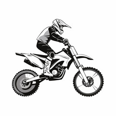 Fototapeta premium Motocross Vector Images. Motocross Rider Man In Action Vector Image isolated on white background.
